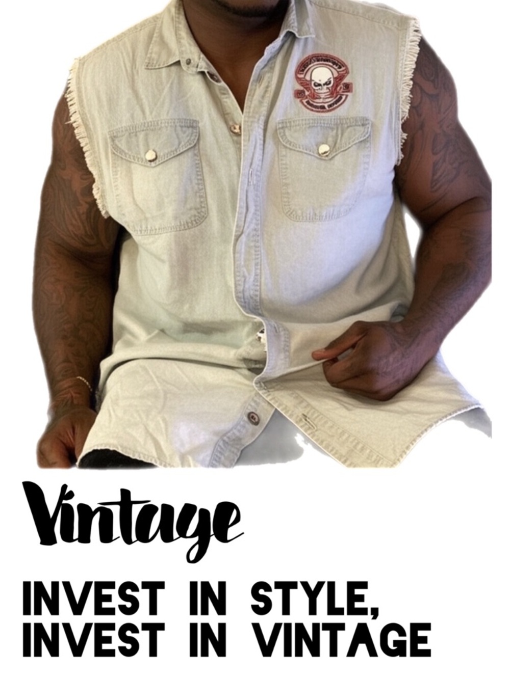 BIKERSEDGE 2010 OCTOBERFEST BIKEWEEK SLEEVELESS BUTTON-DOWN in XXL Vintage - Picture 6 of 17